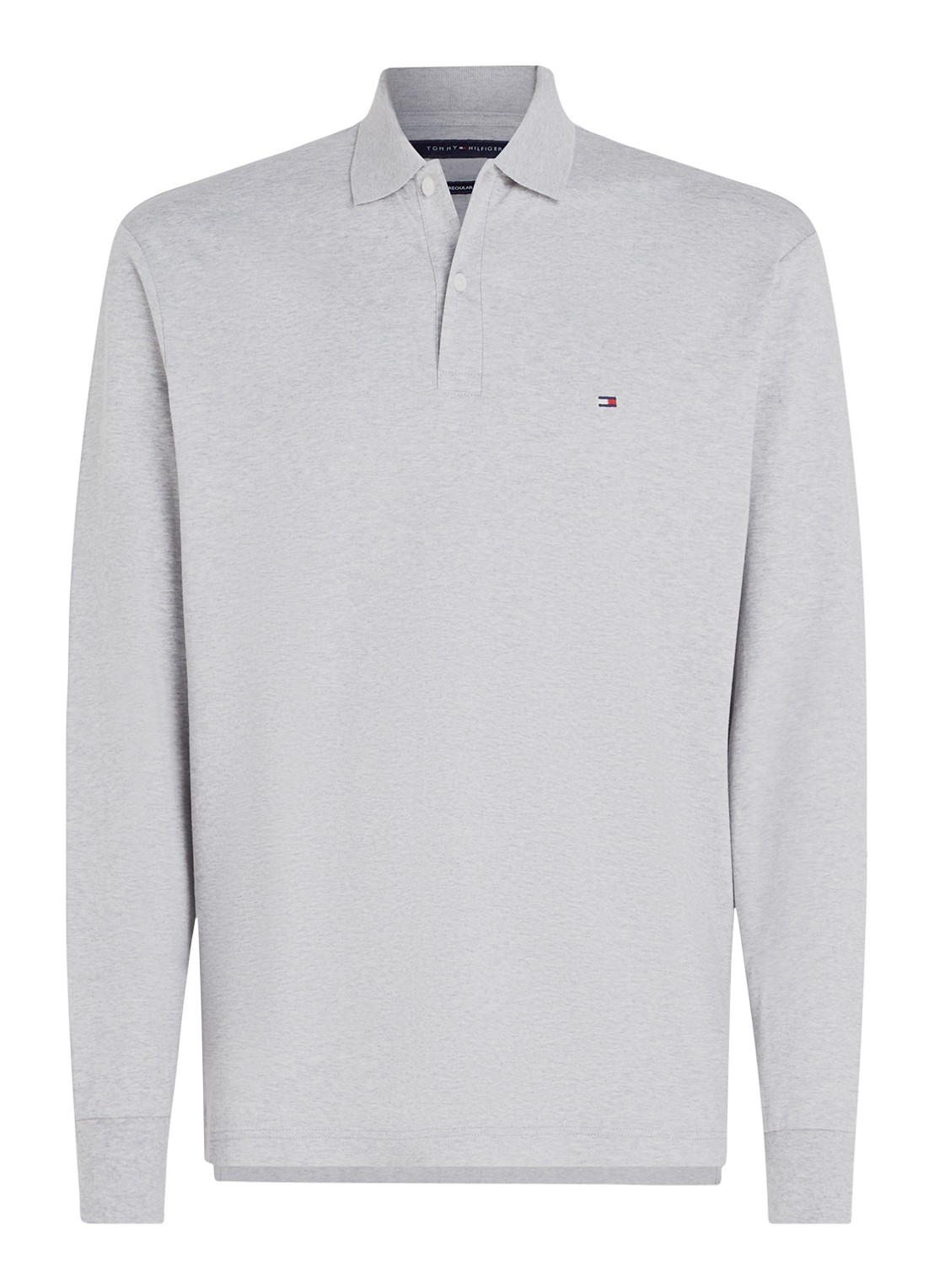 Tommy Hilfiger Regular fit polo met logo - voorkant 5 grijsmele