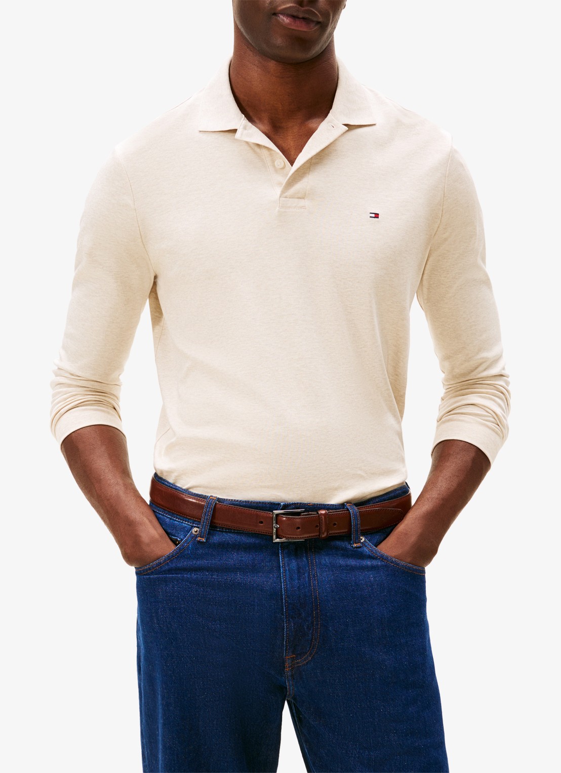 Tommy Hilfiger Regular fit polo met logo - detail 3 beige
