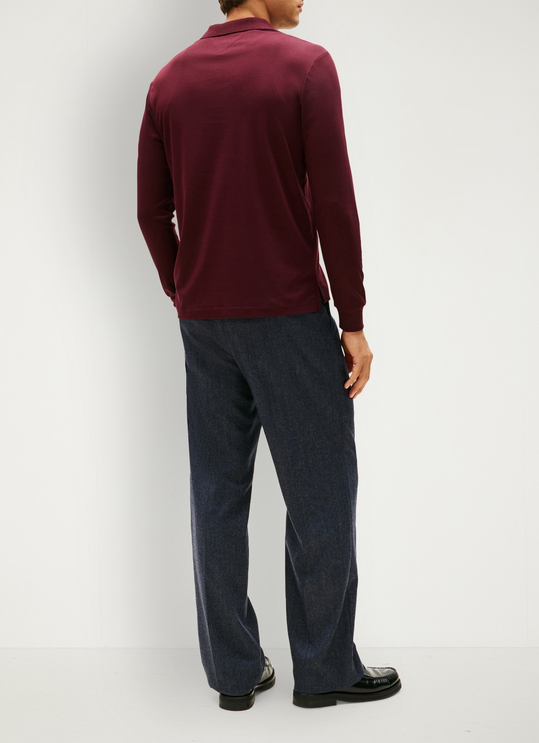 Tommy Hilfiger Regular fit polo met logo - achterkant 5 bordeauxrood