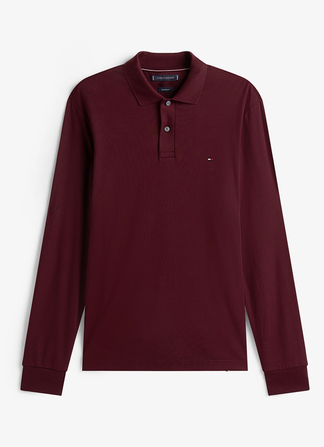 Tommy Hilfiger Regular fit polo met logo - voorkant bordeauxrood