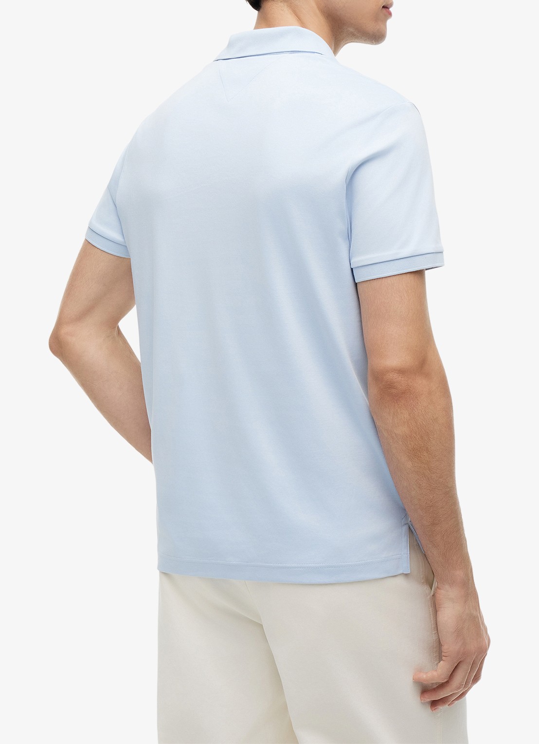 Tommy Hilfiger Regular fit polo met logo - achterkant 3 breezy blue-c1o / blauw