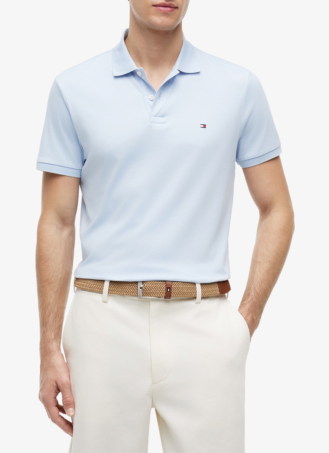 Tommy Hilfiger Regular fit polo met logo - detail 8 breezy blue-c1o / blauw