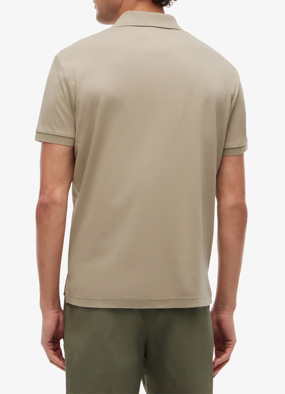 Tommy Hilfiger Regular fit polo met logo - achterkant 3 donkerbeige