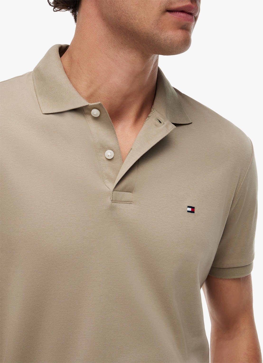Tommy Hilfiger Regular fit polo met logo - detail 2 donkerbeige
