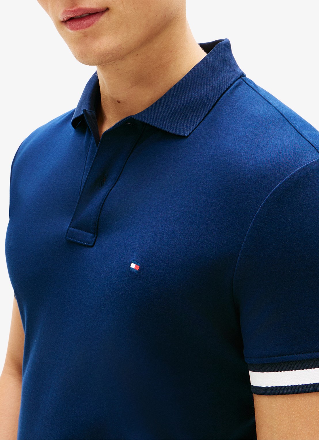 Tommy Hilfiger Regular fit polo met logo - detail 2 donkerblauw