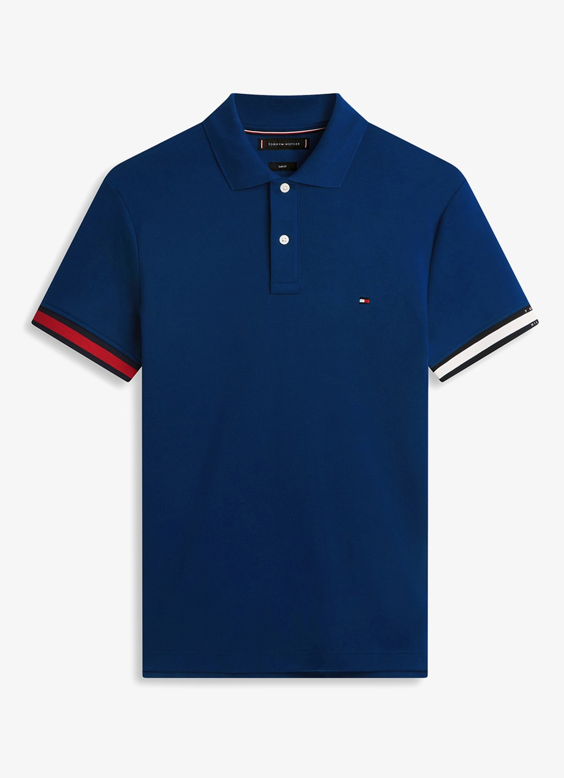 Tommy Hilfiger Regular fit polo met logo - voorkant 4 donkerblauw