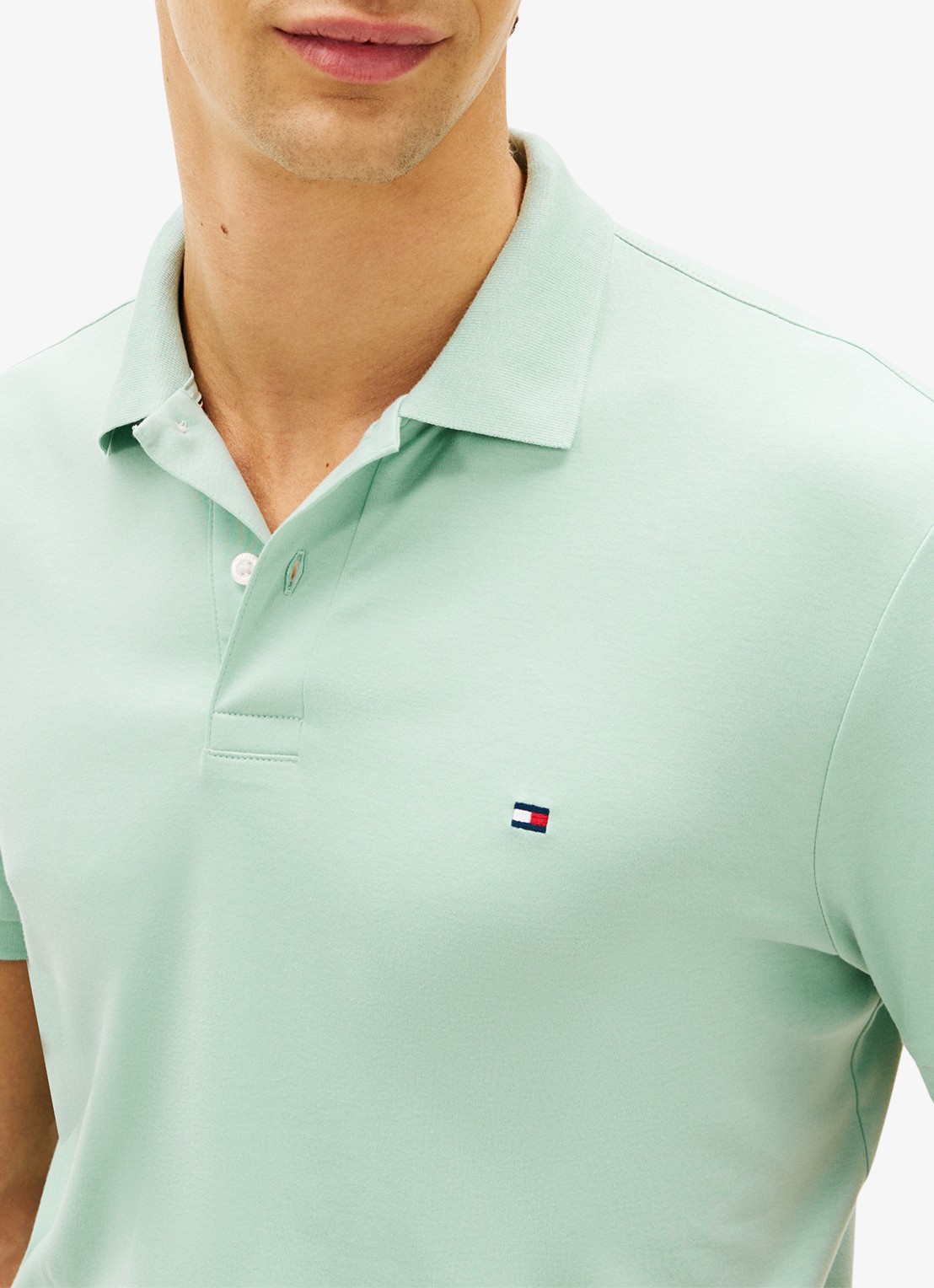 Tommy Hilfiger Regular fit polo met logo - detail 5 mint