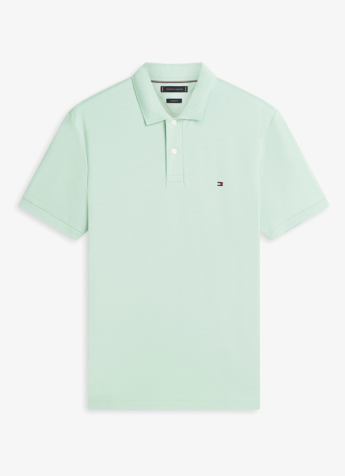 Tommy Hilfiger Regular fit polo met logo - voorkant mint