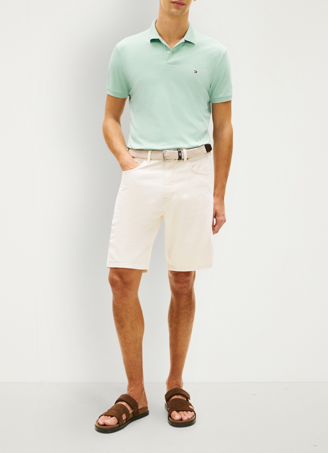 Tommy Hilfiger Regular fit polo met logo - voorkant 2 mint