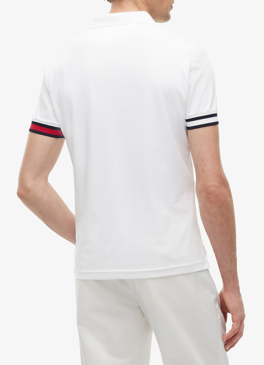 Tommy Hilfiger Regular fit polo met logo - achterkant wit