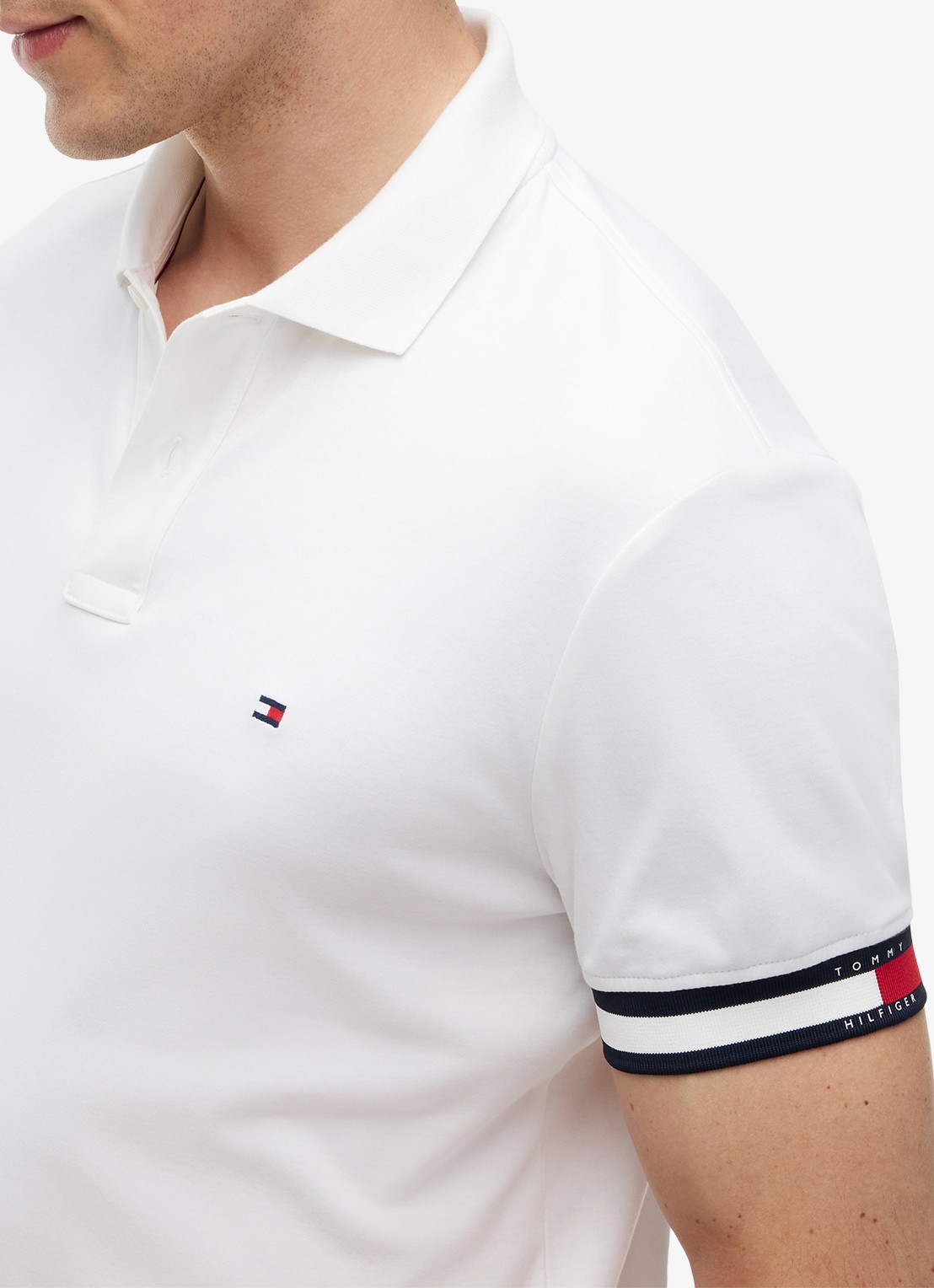 Tommy Hilfiger Regular fit polo met logo - detail 5 wit
