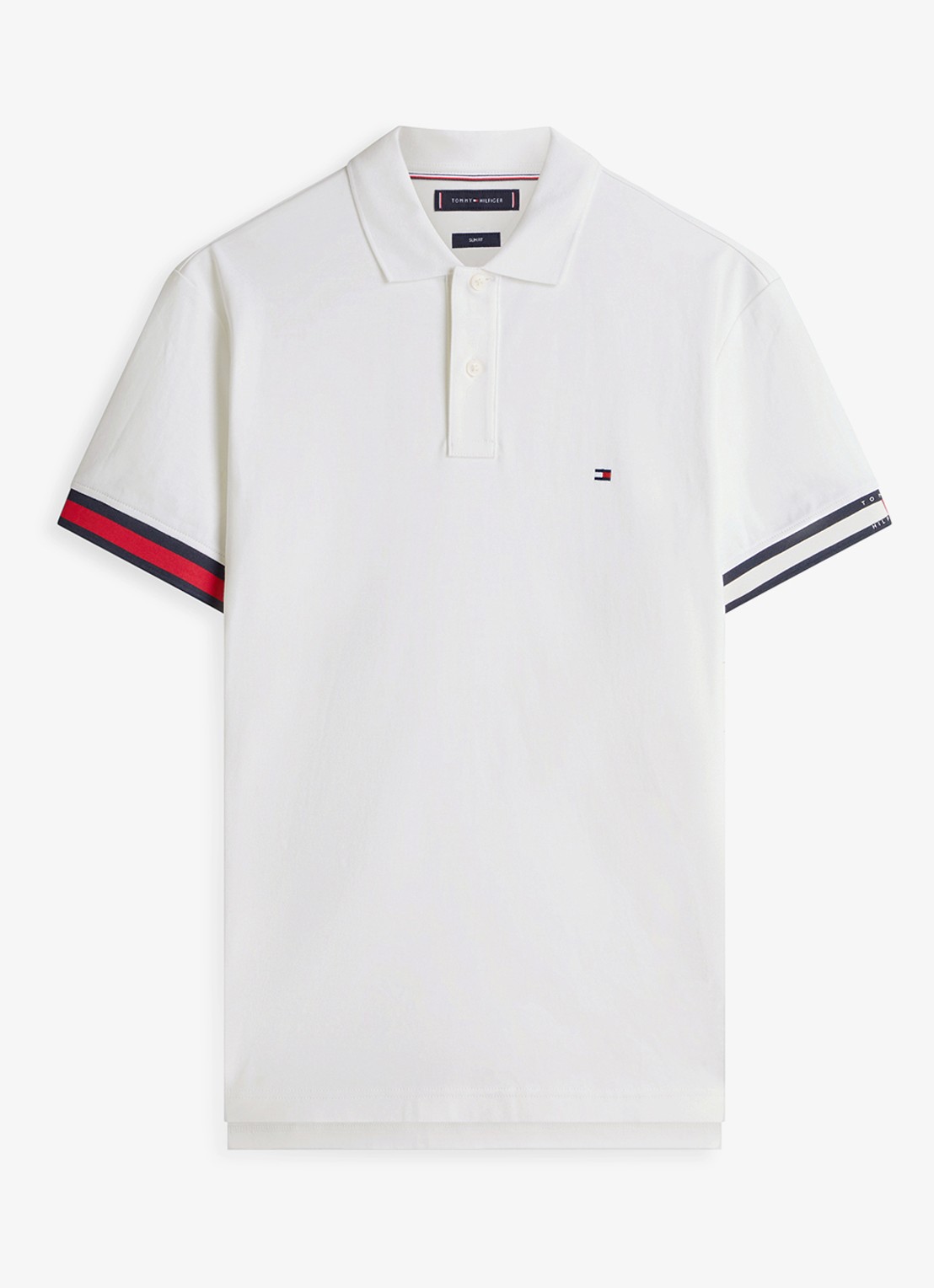 Tommy Hilfiger Regular fit polo met logo - voorkant 2 wit