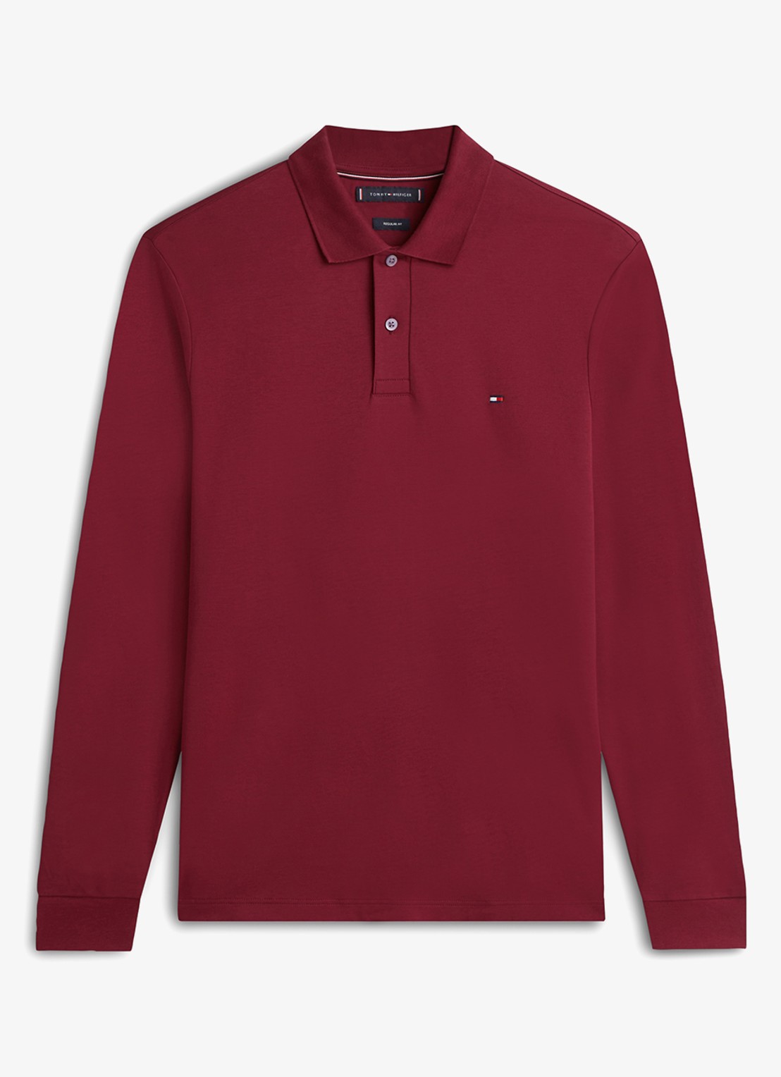 Tommy Hilfiger Regular fit polo met logo - voorkant 4 burgundy-vlp