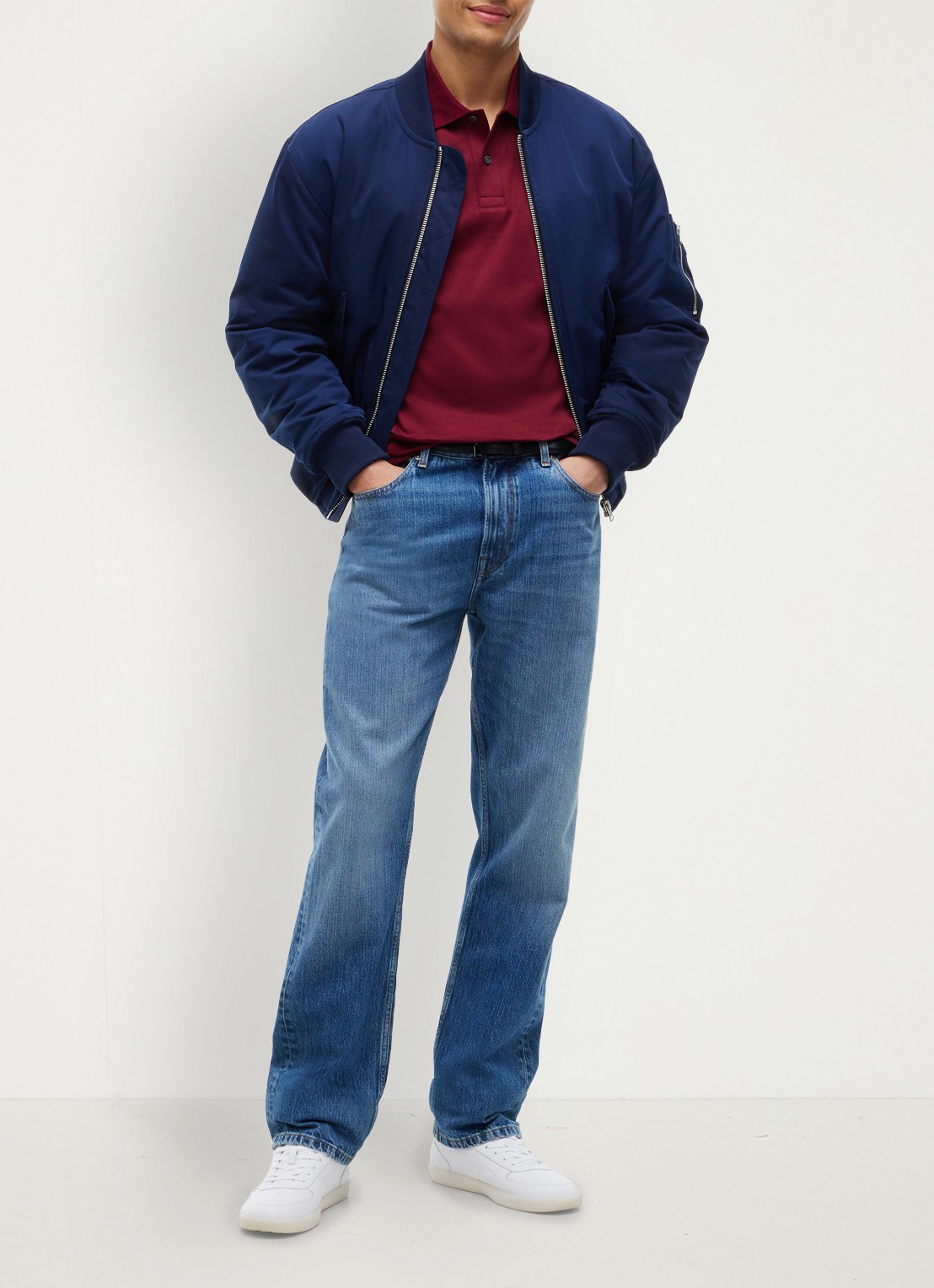 Tommy Hilfiger Regular fit polo met logo - voorkant 5 burgundy-vlp