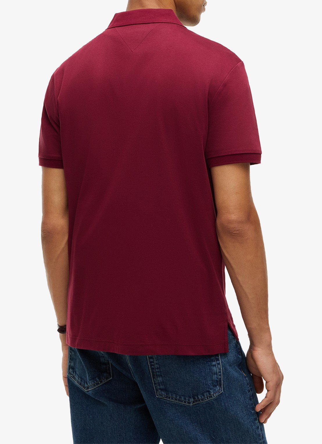 Tommy Hilfiger Regular fit polo met logo - achterkant 3 burgundy-vlp / rood