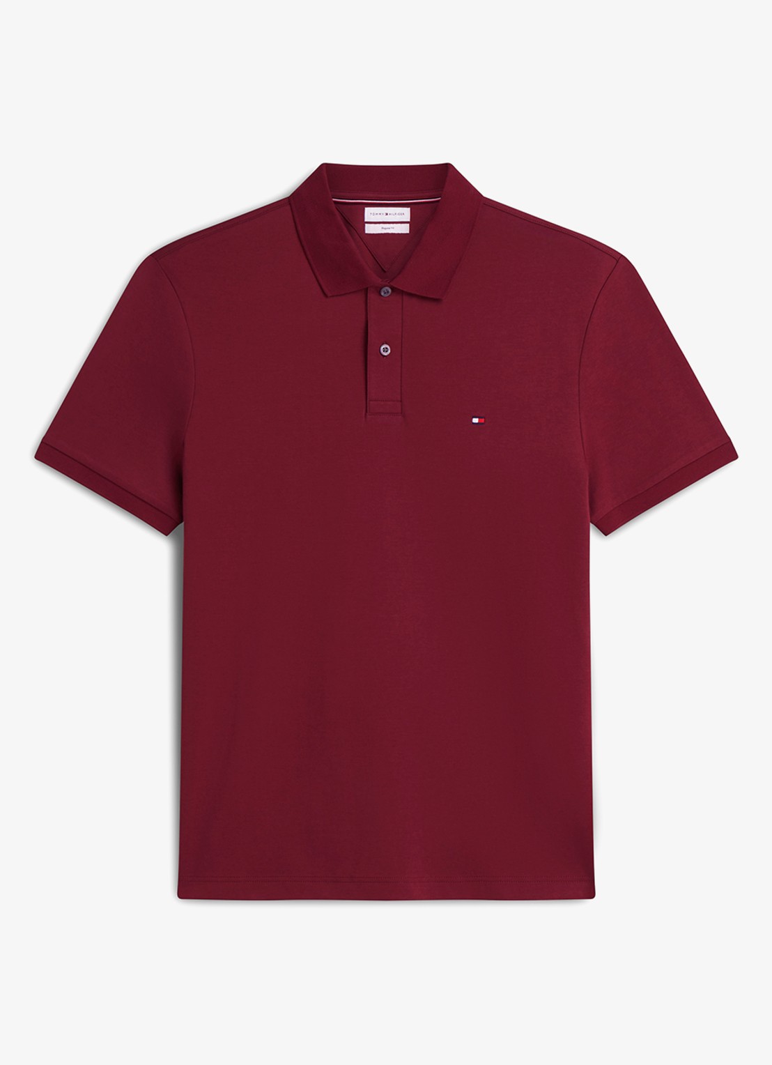 Tommy Hilfiger Regular fit polo met logo - voorkant 4 burgundy-vlp / rood