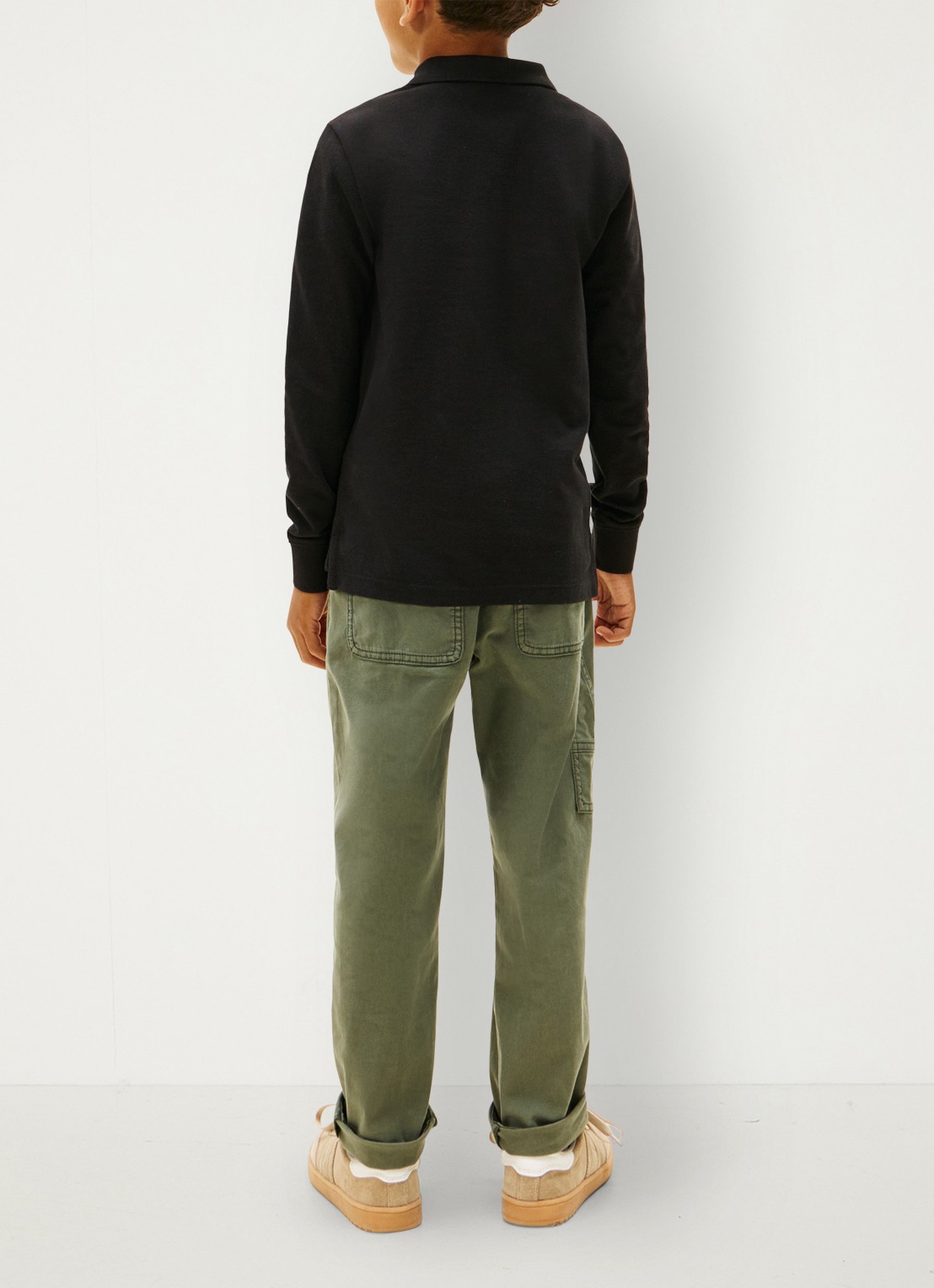 Tommy Hilfiger Regular fit polo met logo - achterkant 5 zwart