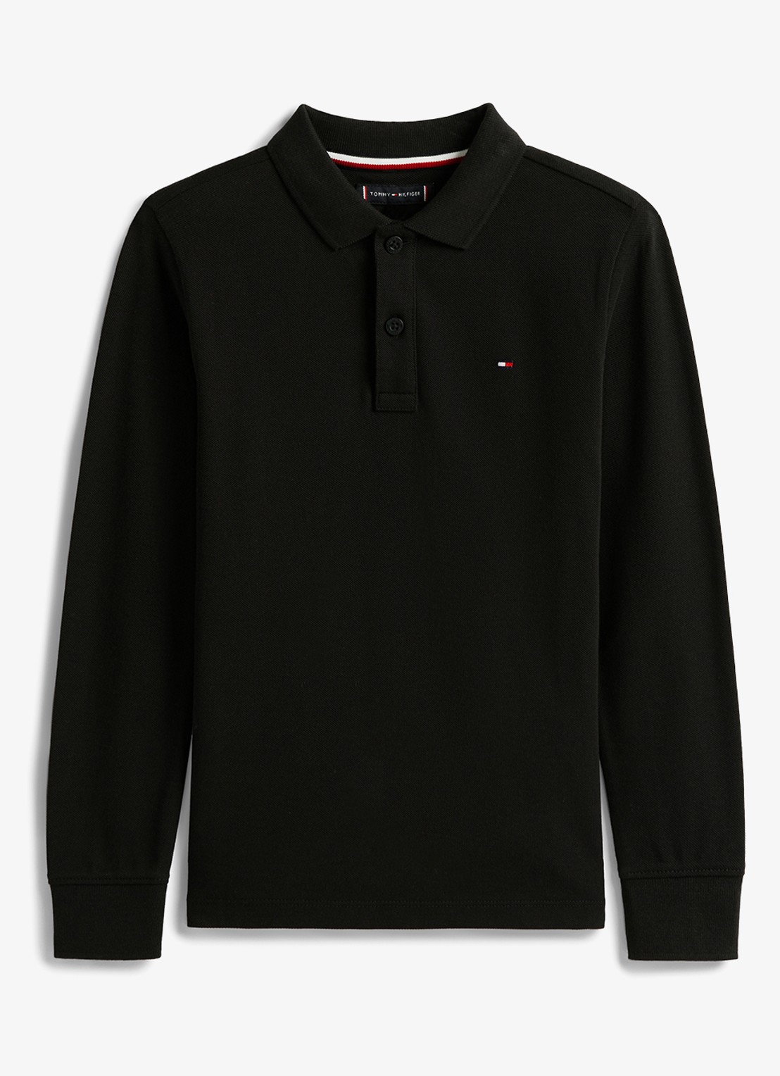 Tommy Hilfiger Regular fit polo met logo - voorkant 3 zwart