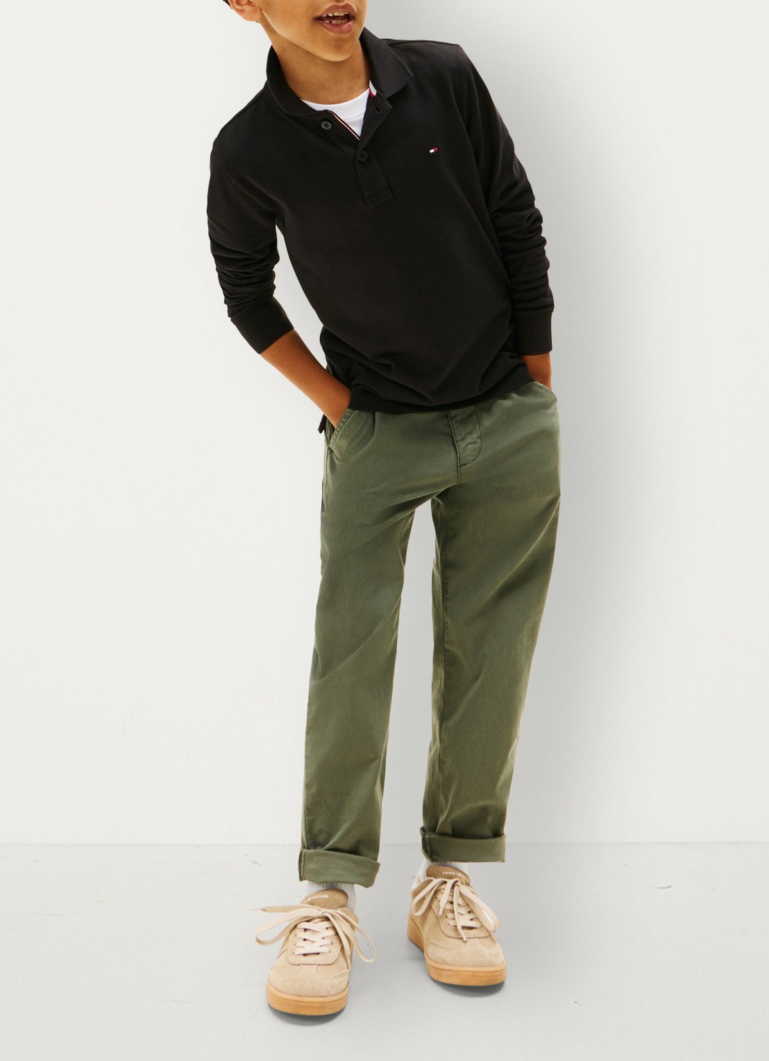 Tommy Hilfiger Regular fit polo met logo - voorkant 4 zwart