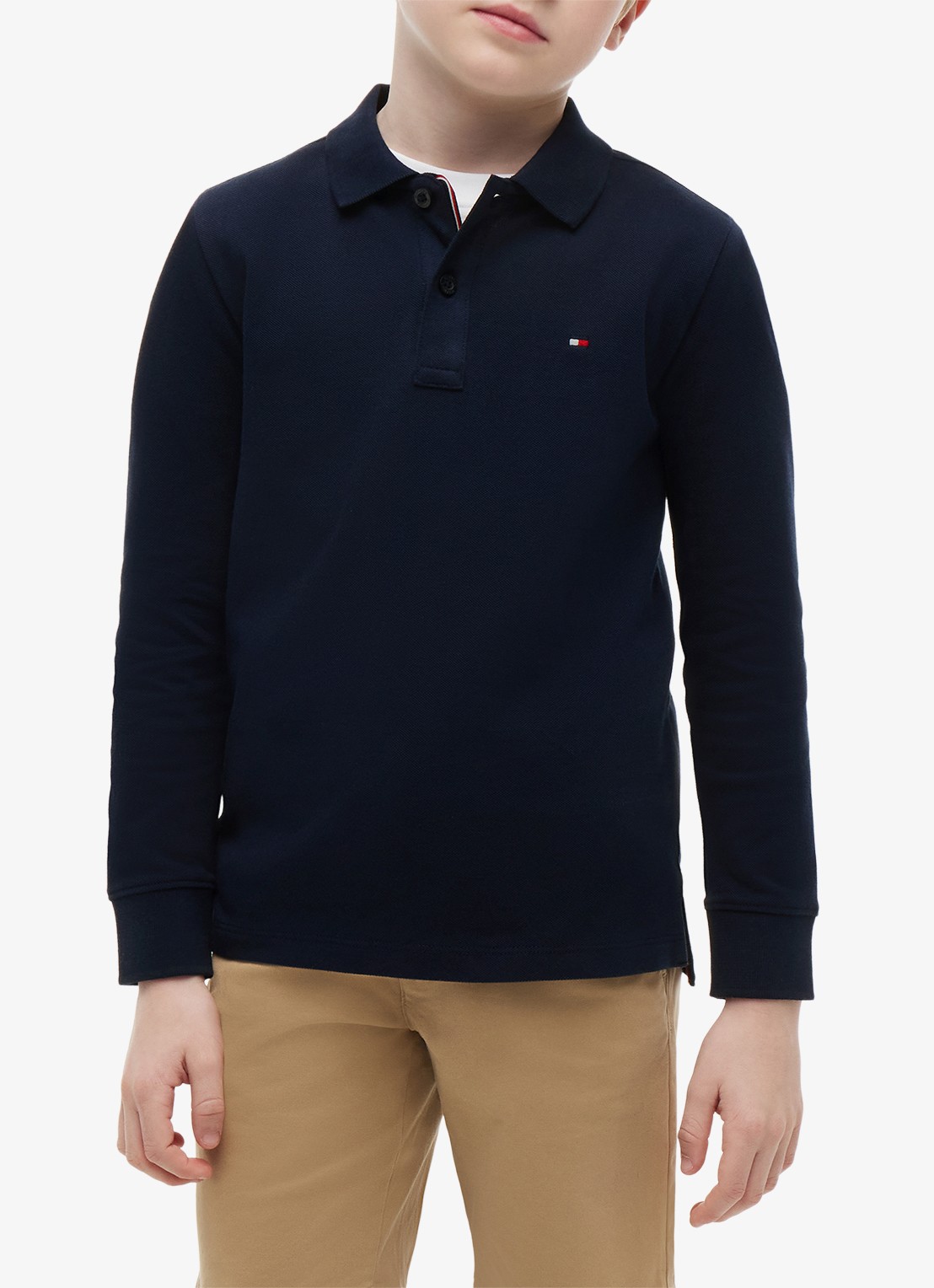 Tommy Hilfiger Regular fit polo met logo - detail 3 dark night navy-c1g