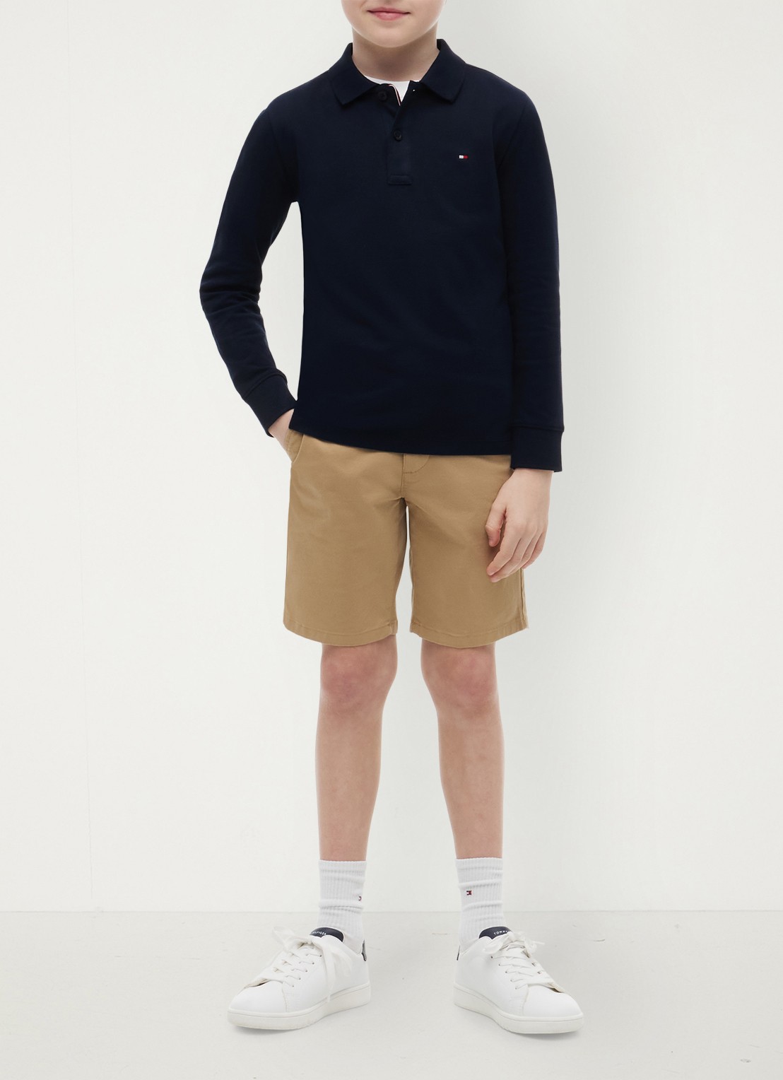 Tommy Hilfiger Regular fit polo met logo - voorkant 2 dark night navy-c1g