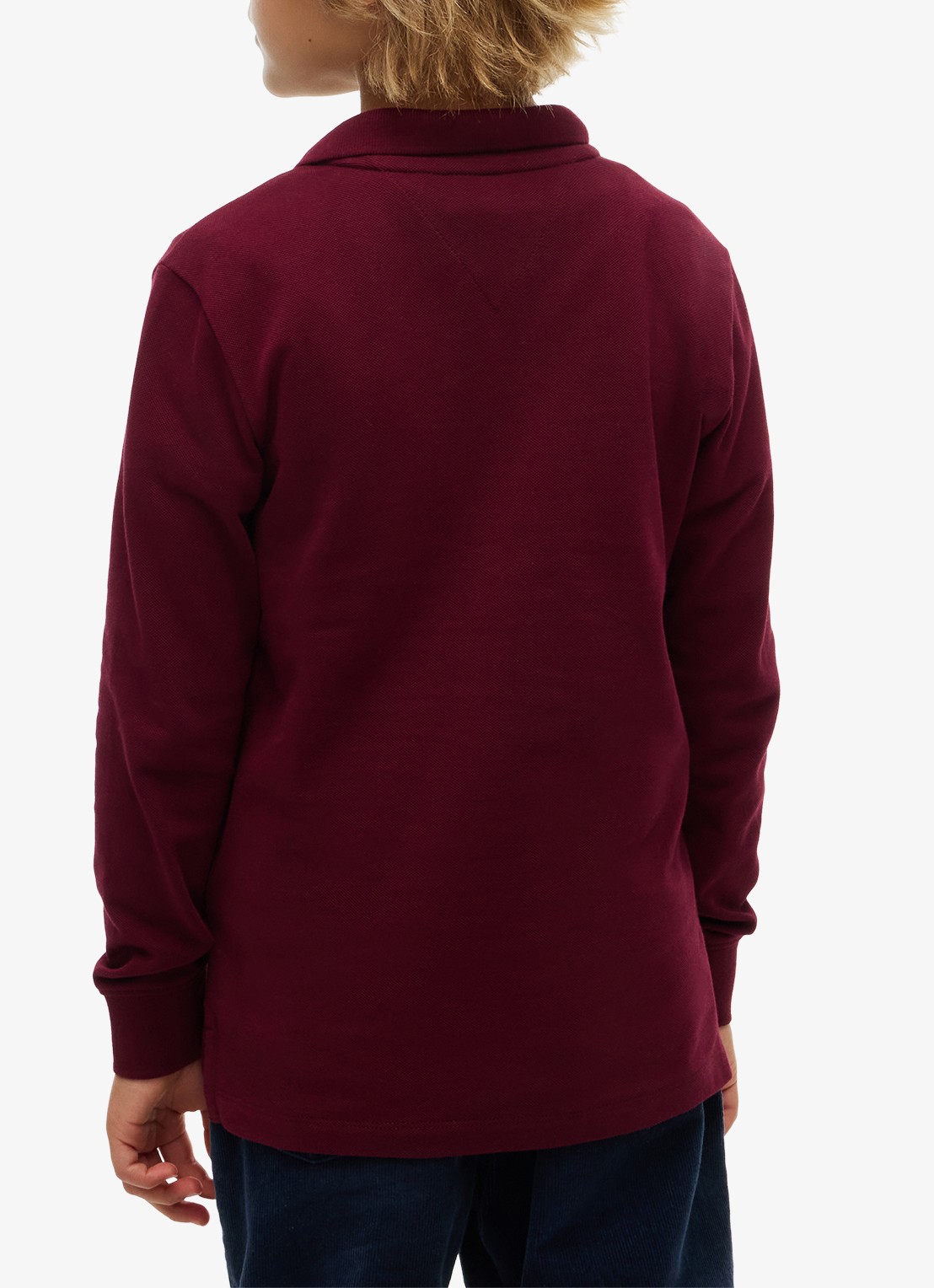 Tommy Hilfiger Regular fit polo met logo - achterkant 5 burgundy-vlp