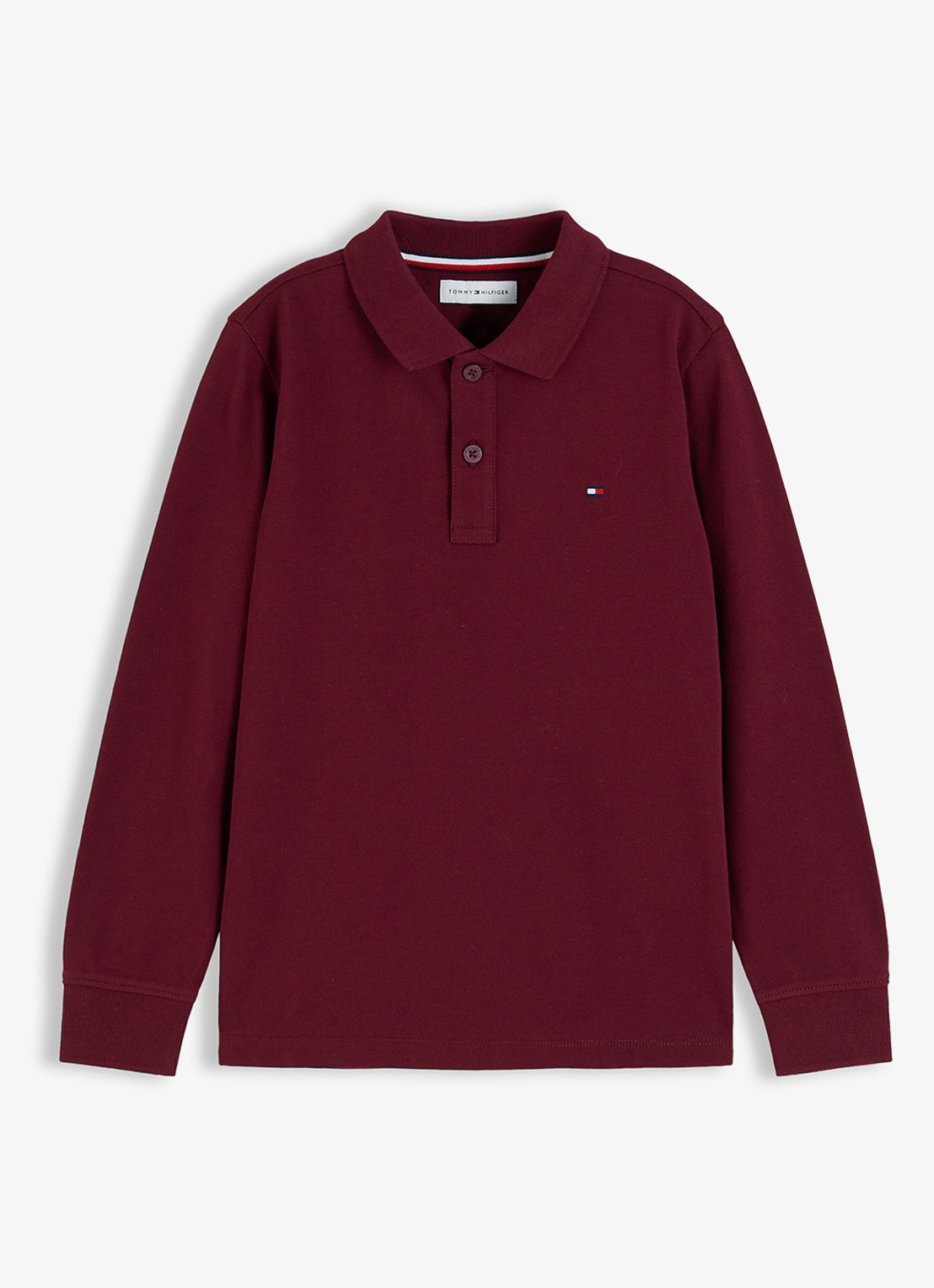 Tommy Hilfiger Regular fit polo met logo - voorkant 3 burgundy-vlp