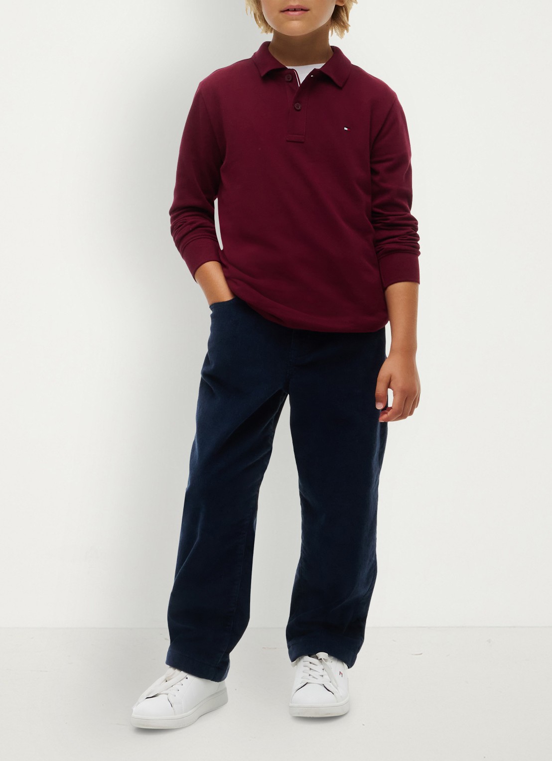 Tommy Hilfiger Regular fit polo met logo - voorkant 4 burgundy-vlp