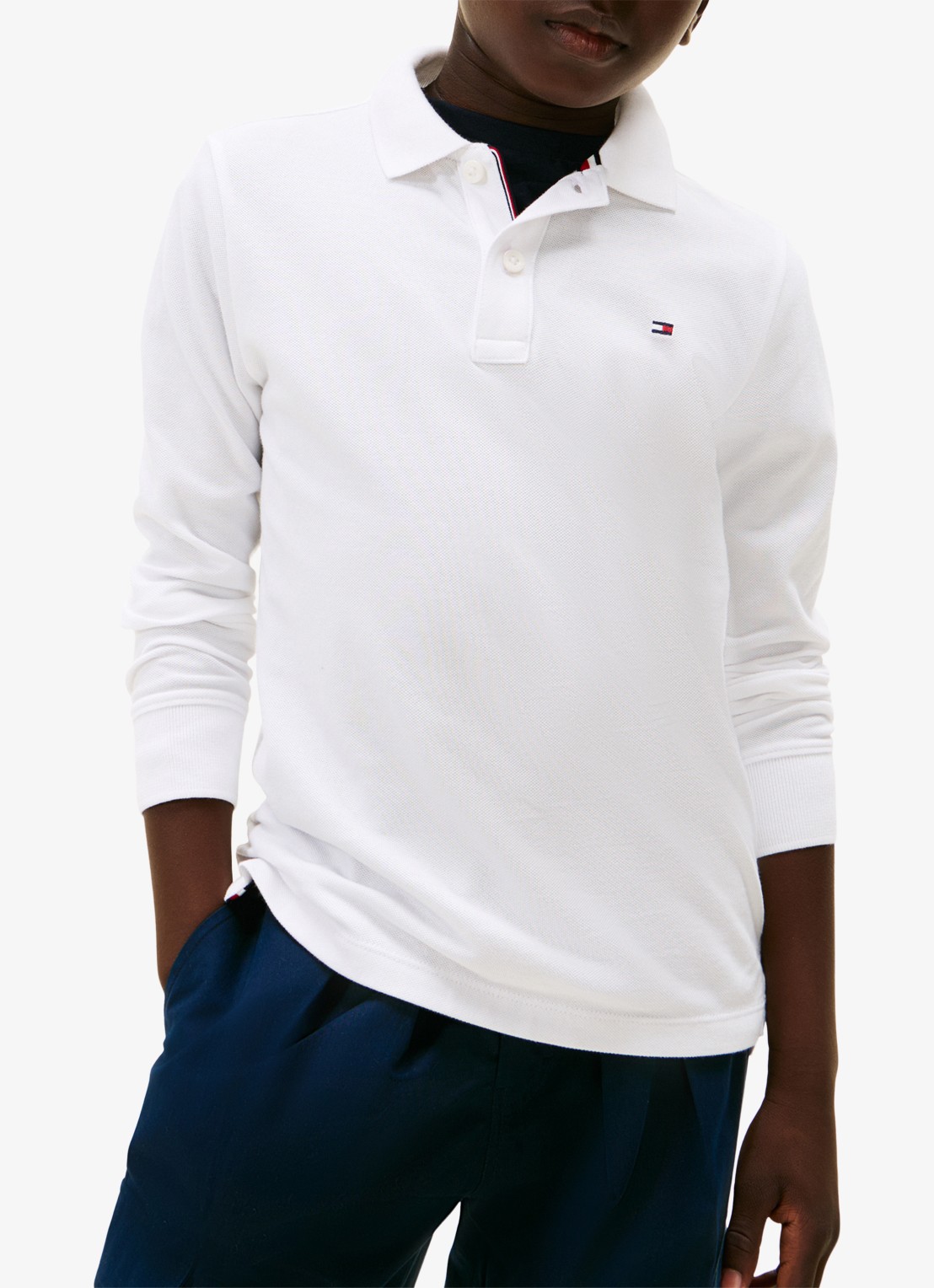 Tommy Hilfiger Regular fit polo met logo - detail 4 wit