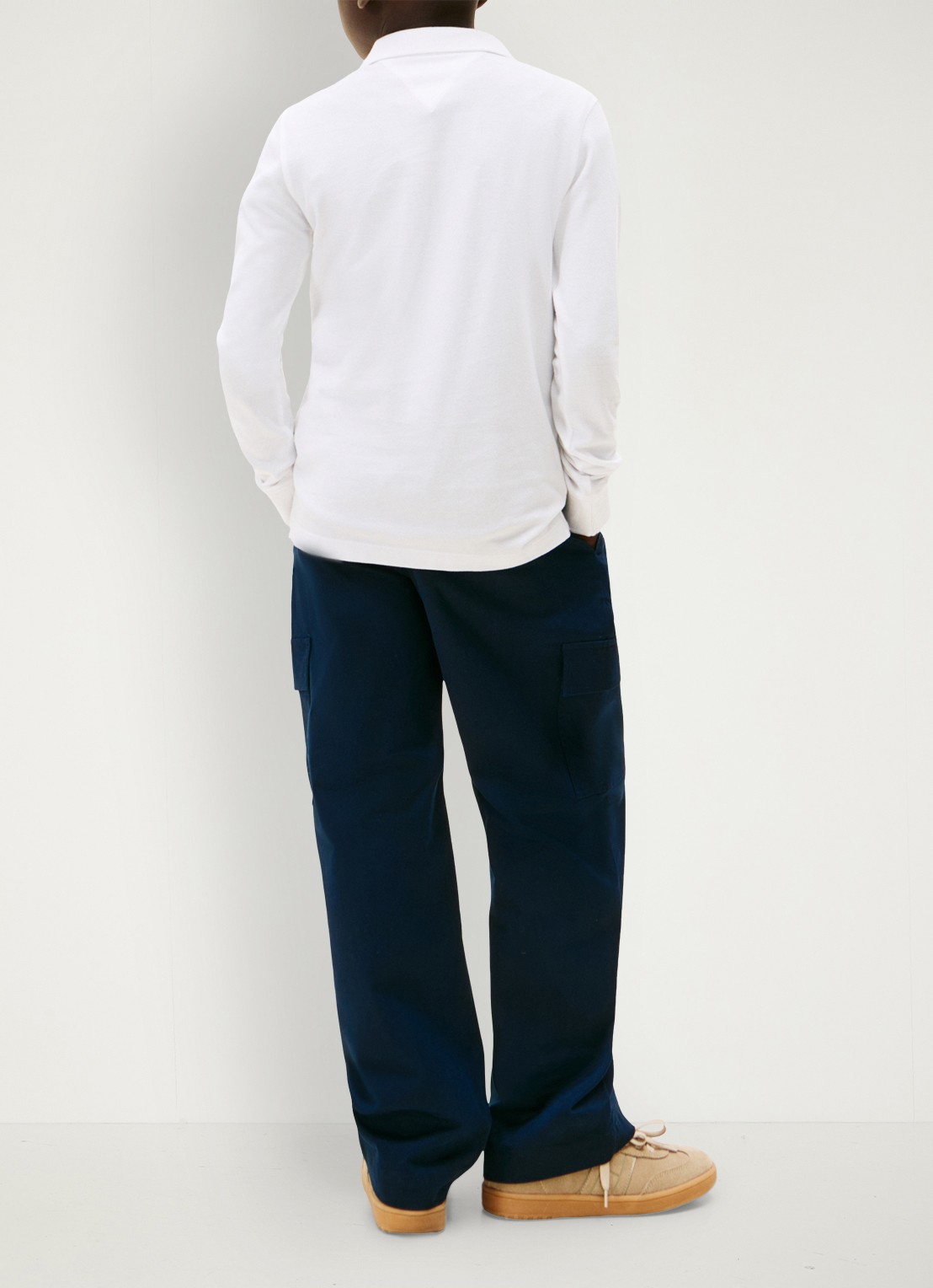 Tommy Hilfiger Regular fit polo met logo - achterkant 3 white-ybr