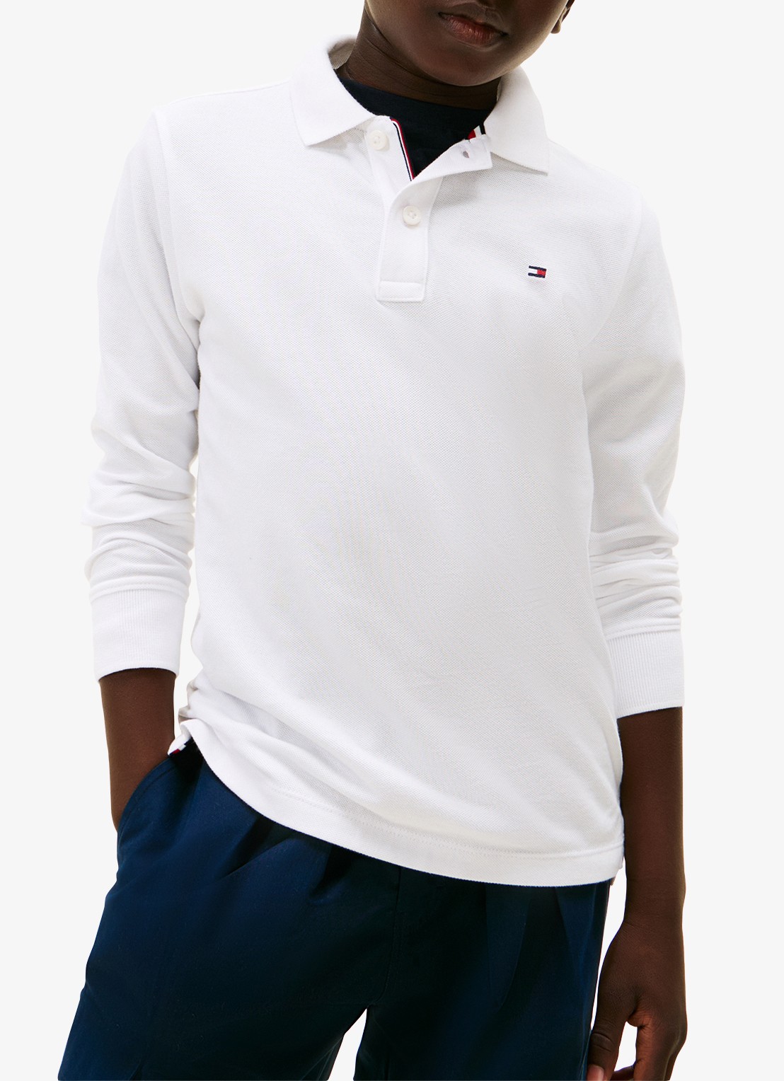 Tommy Hilfiger Regular fit polo met logo - detail white-ybr