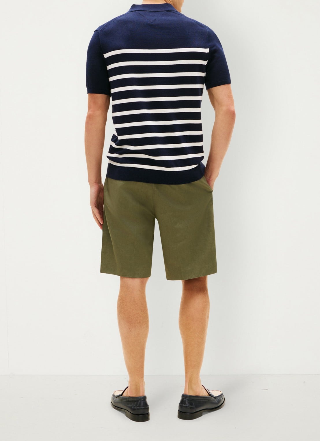Tommy Hilfiger Regular fit polo met logoborduring - achterkant 5 donkerblauw