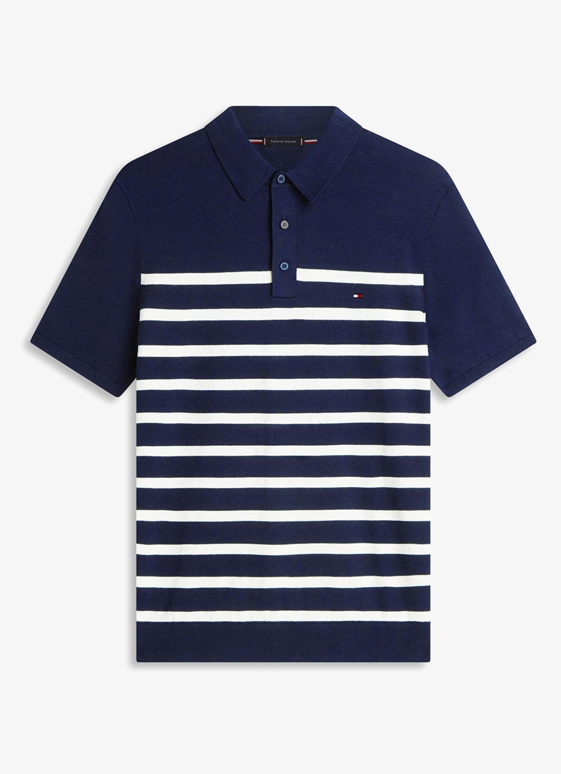 Tommy Hilfiger Regular fit polo met logoborduring - voorkant 3 donkerblauw