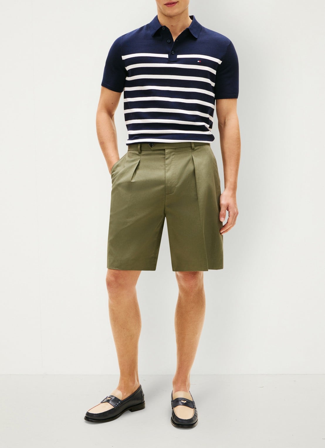 Tommy Hilfiger Regular fit polo met logoborduring - voorkant 4 donkerblauw