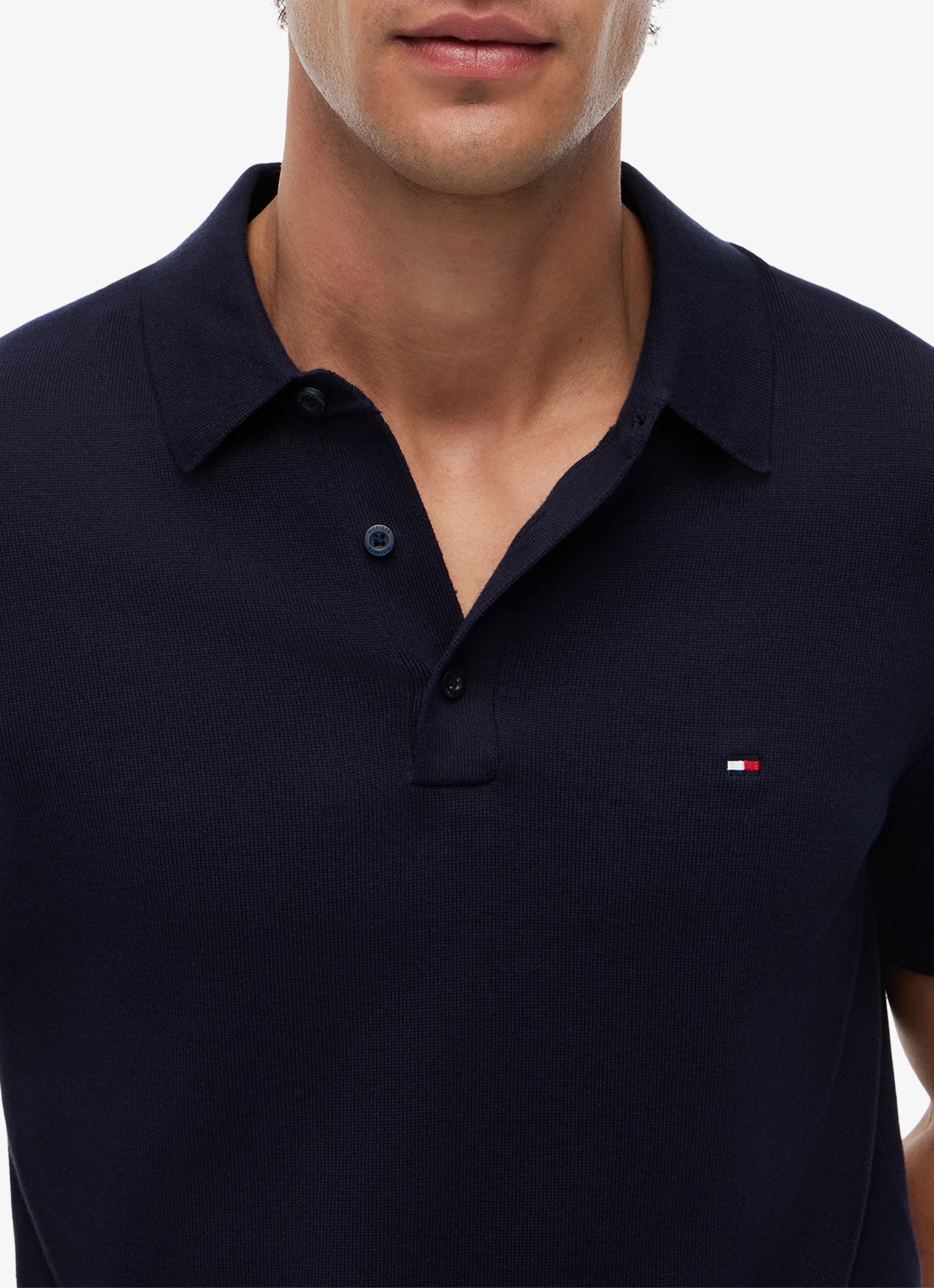 Tommy Hilfiger Regular fit polo met logoborduring - detail 5 blauw