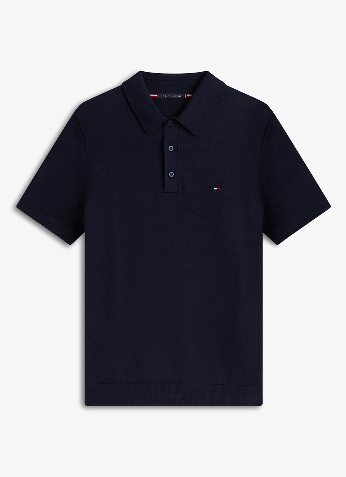 Tommy Hilfiger Regular fit polo met logoborduring - voorkant 2 blauw