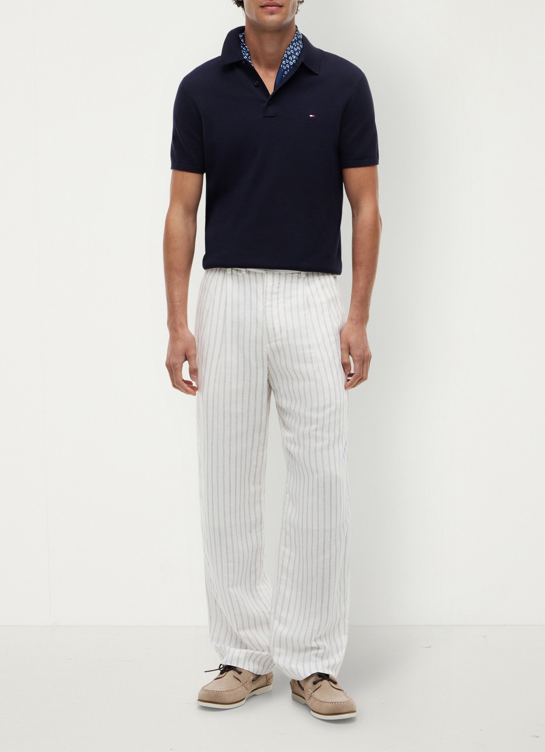 Tommy Hilfiger Regular fit polo met logoborduring - voorkant 3 blauw