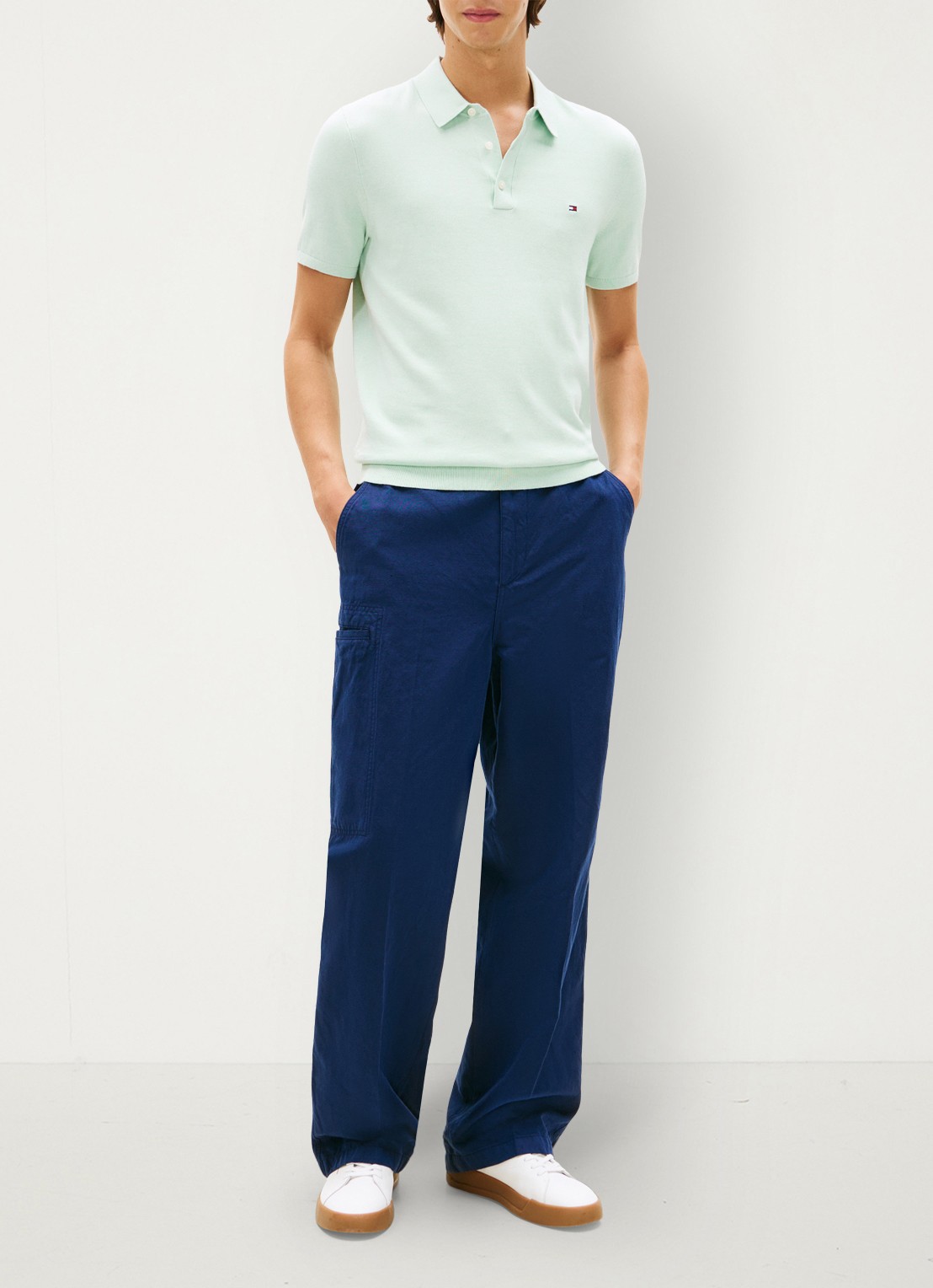 Tommy Hilfiger Regular fit polo met logoborduring - voorkant 2 mint