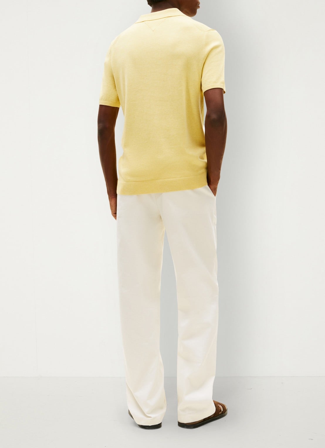 Tommy Hilfiger Regular fit polo met logoborduring - achterkant 5 geel