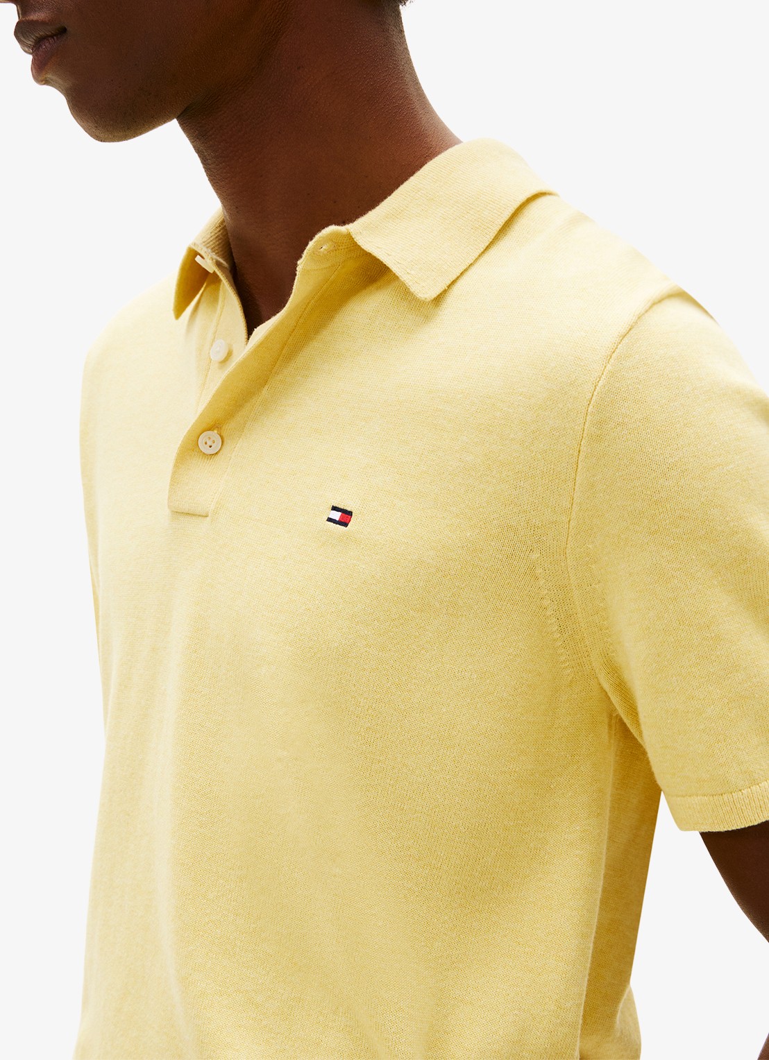 Tommy Hilfiger Regular fit polo met logoborduring - detail 2 geel