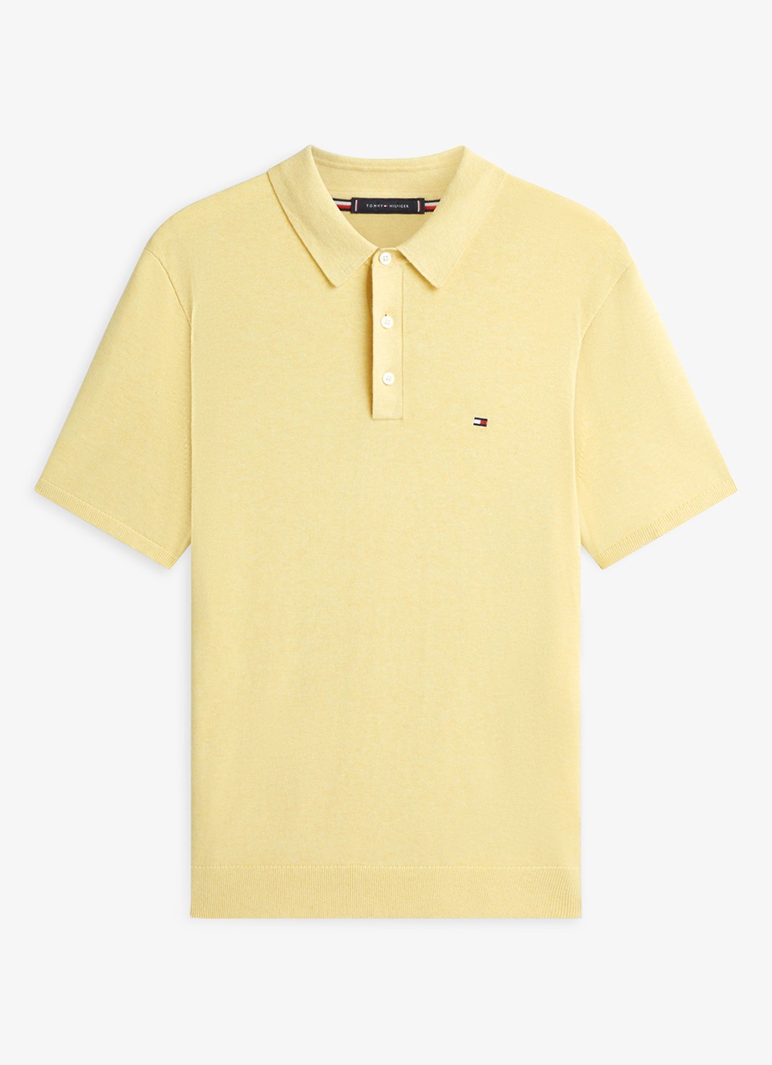 Tommy Hilfiger Regular fit polo met logoborduring - voorkant 3 geel