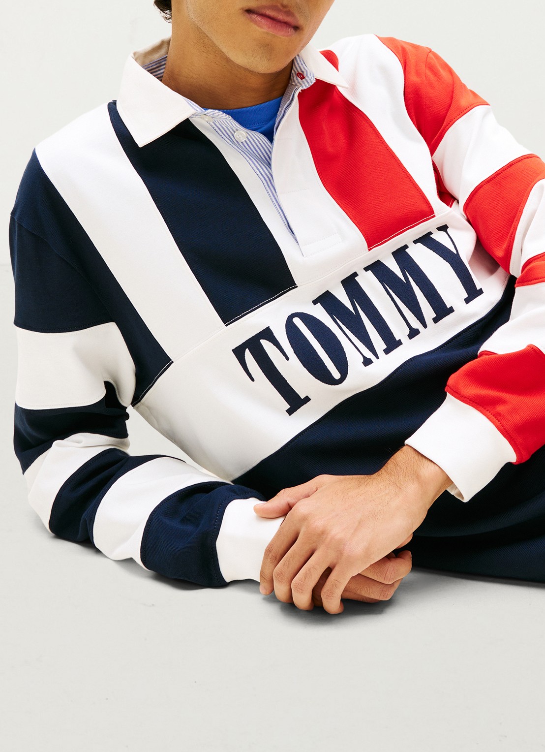 Tommy Hilfiger Regular fit polo met streepprint - detail 5 dark night navy-c1g