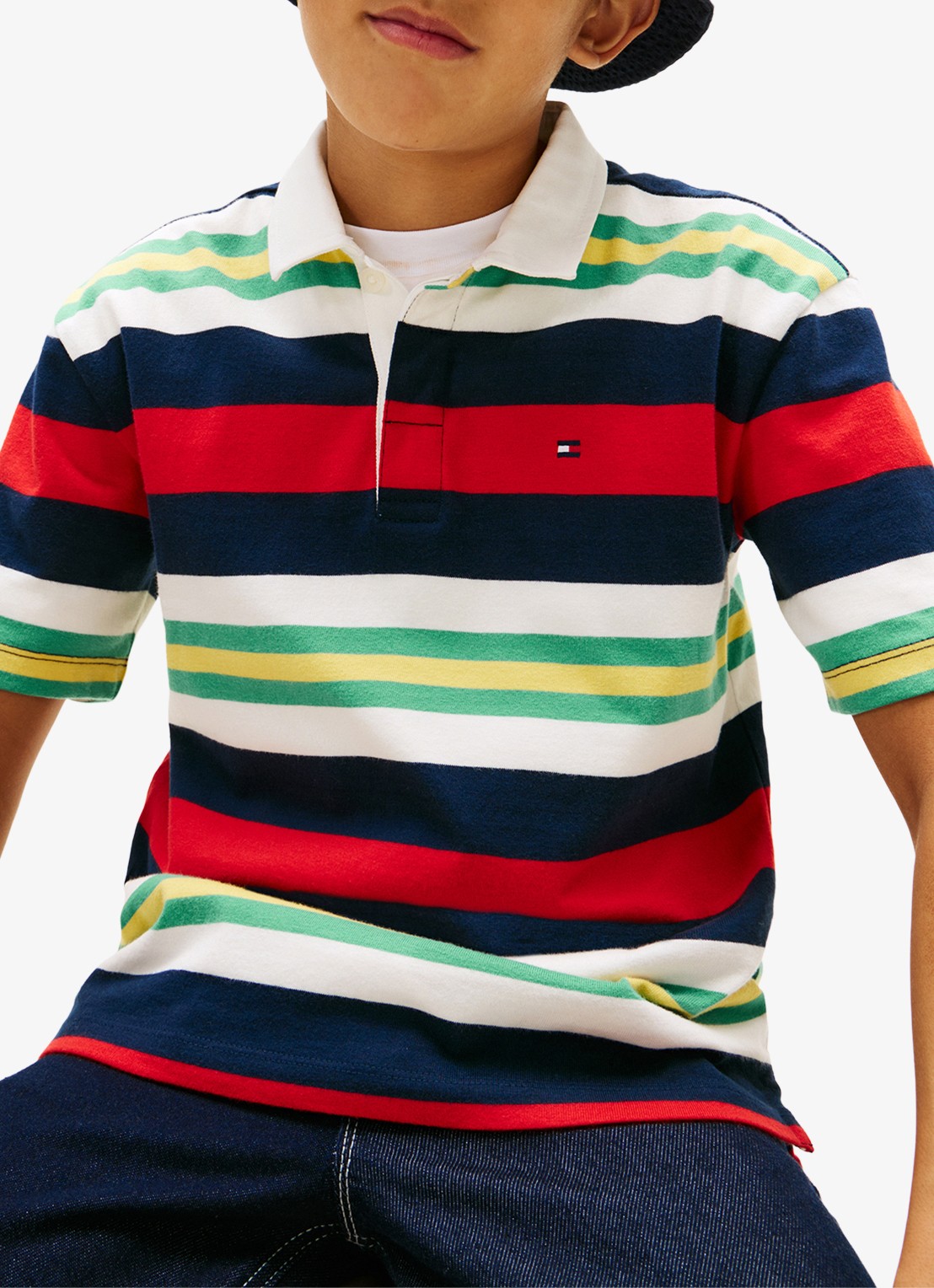 Tommy Hilfiger Regular fit polo met streepprint - detail 5 rood