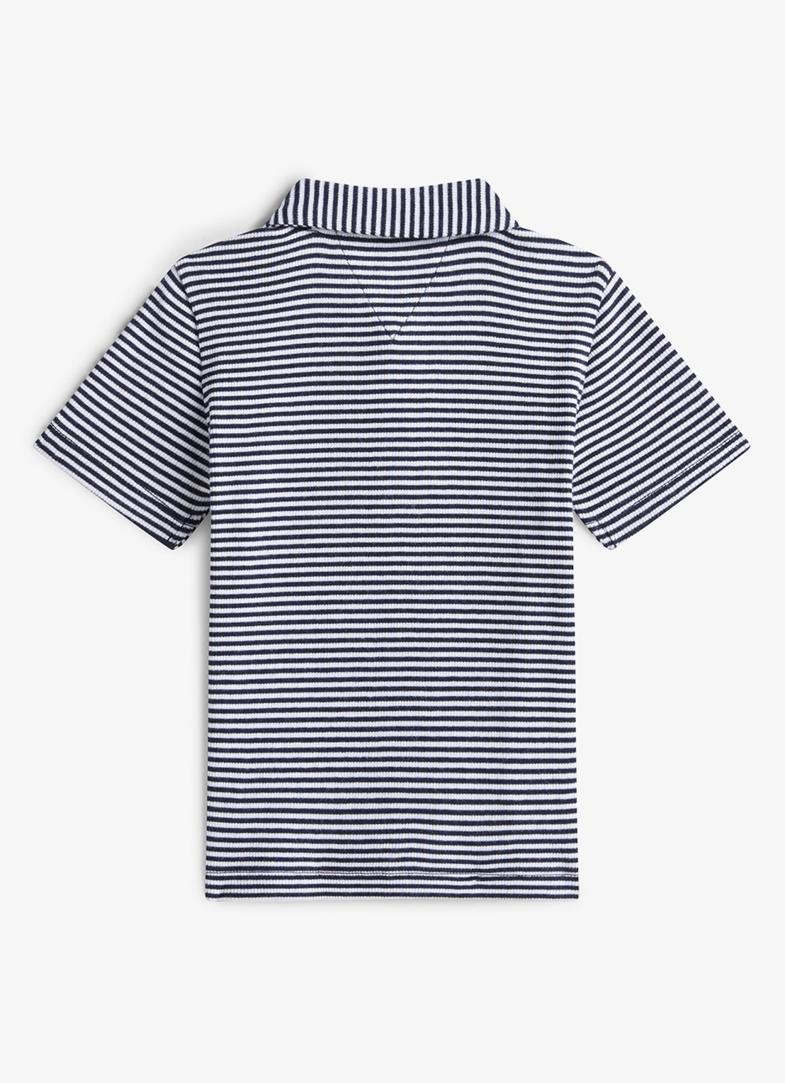 Tommy Hilfiger Regular fit polo met streepprint - achterkant 2 donkerblauw