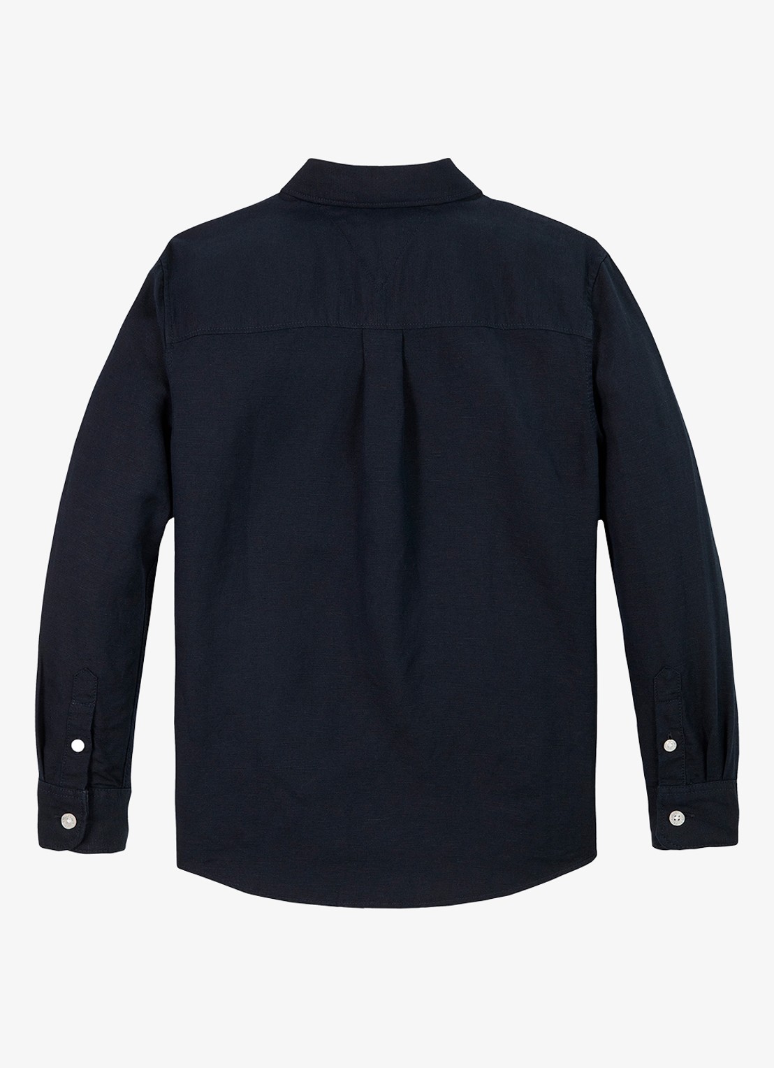Tommy Hilfiger Relaxed fit overhemd in linnenblend - achterkant donkerblauw