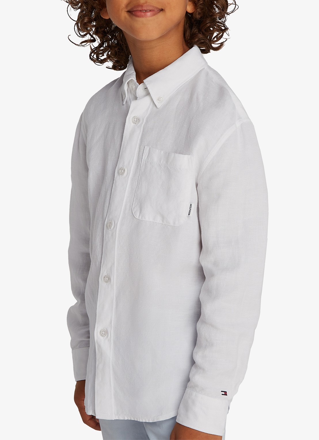 Tommy Hilfiger Relaxed fit overhemd in linnenblend - detail 4 wit