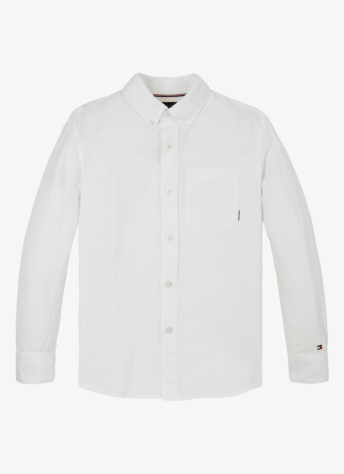 Tommy Hilfiger Relaxed fit overhemd in linnenblend - voorkant 2 wit