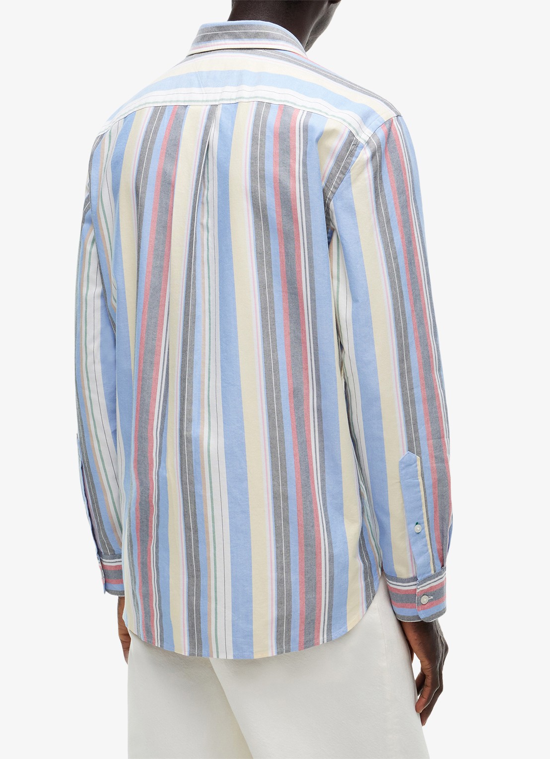 Tommy Hilfiger Relaxed fit overhemd met streepprint - achterkant 3 blauw