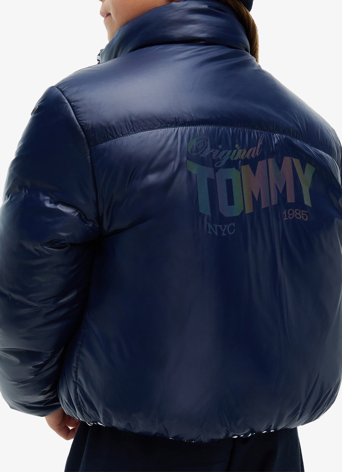 Tommy Hilfiger Reversible puffer jas met dierenprint  - detail 4 blauw