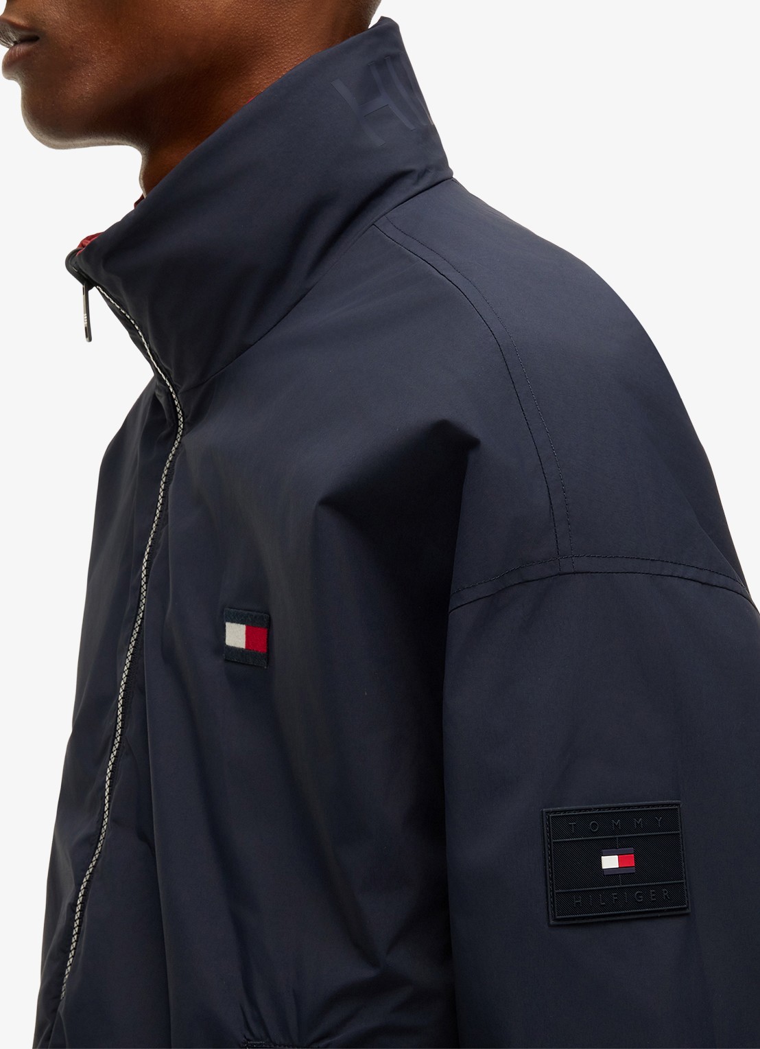 Tommy Hilfiger Reversible regenjack met logo - detail 5 rood